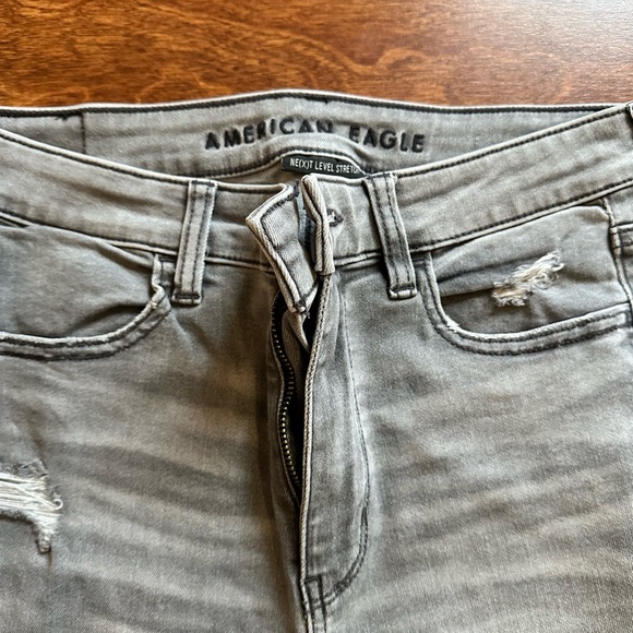 AE distressed grey high waist denim jeans - Picture 2 of 5